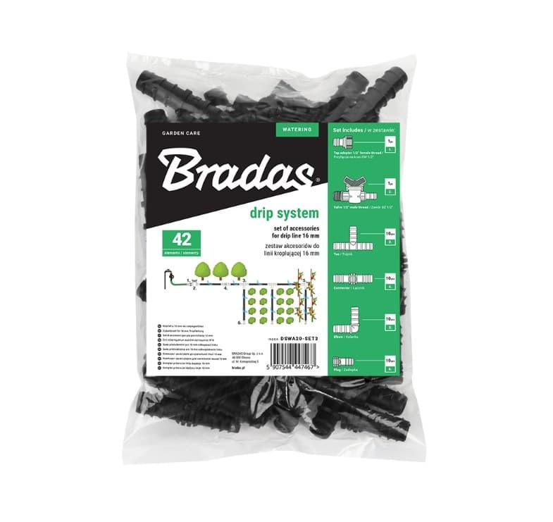 Комплект аксесоари за капково напояване Bradas Ф16мм 42 броя