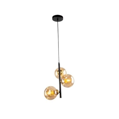Осветително тяло Ziel Lighting SE-P3047/3 Е27 черно / кехлибар 3х60W