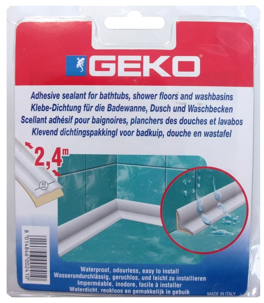 Водобранна лайсна Geko бяла 22мм / 2.4м 
