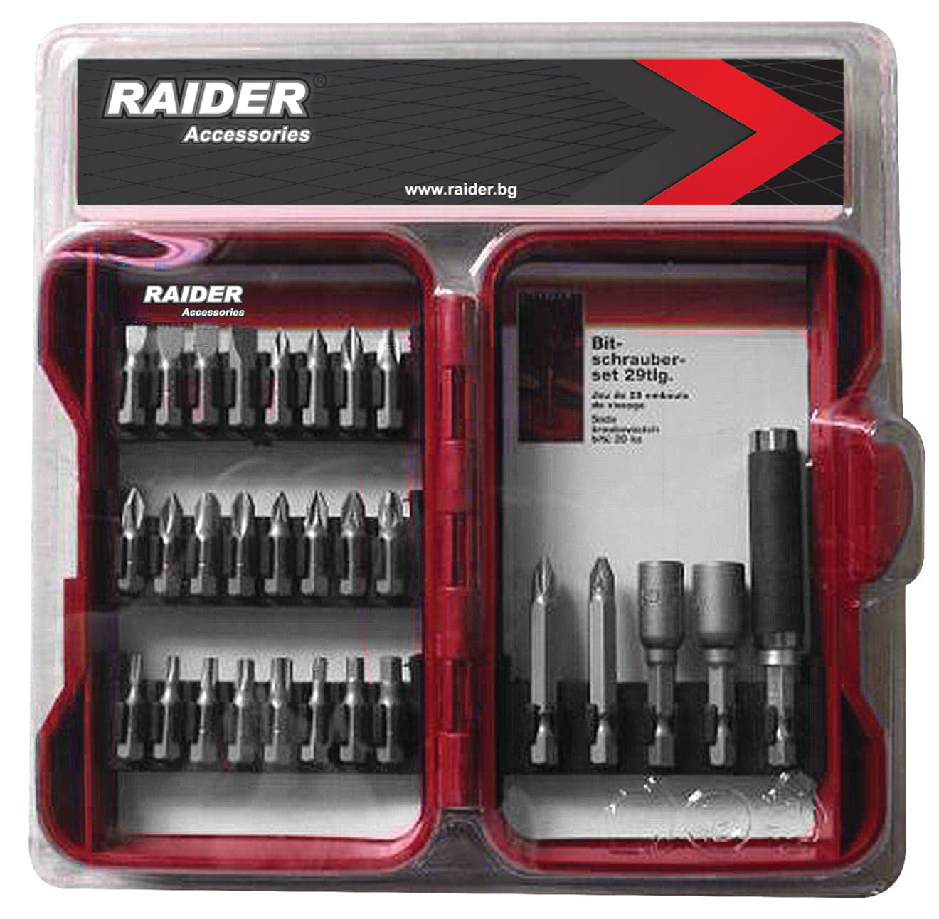 Накрайници Raider 1х4" 29 броя 