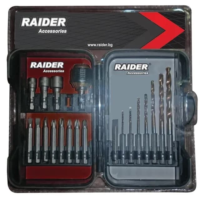 Накрайници и свредла Raider 1х4" 20 броя 