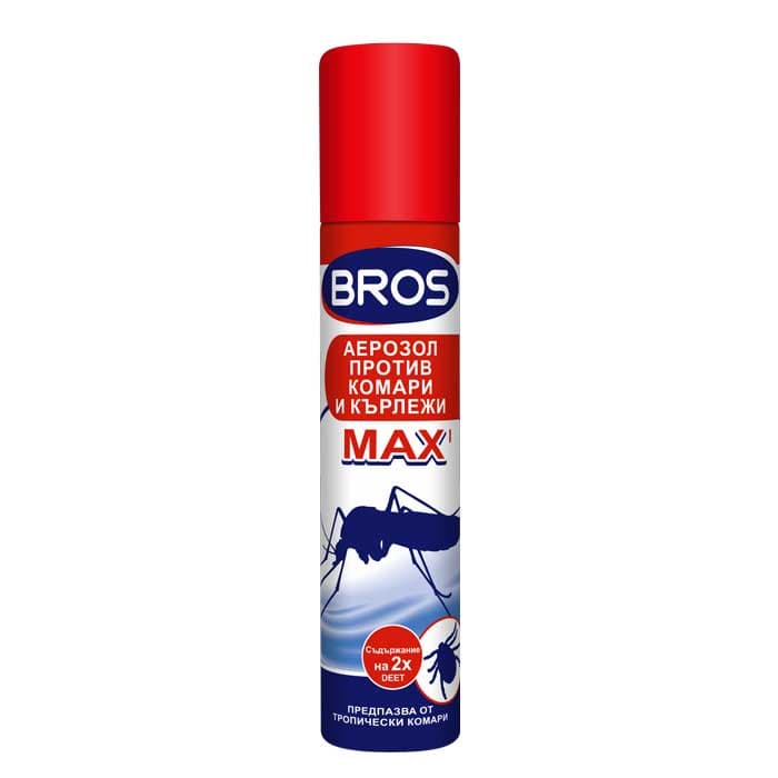 Спрей против комари и кърлежи с продължително действие Bros Max 90мл