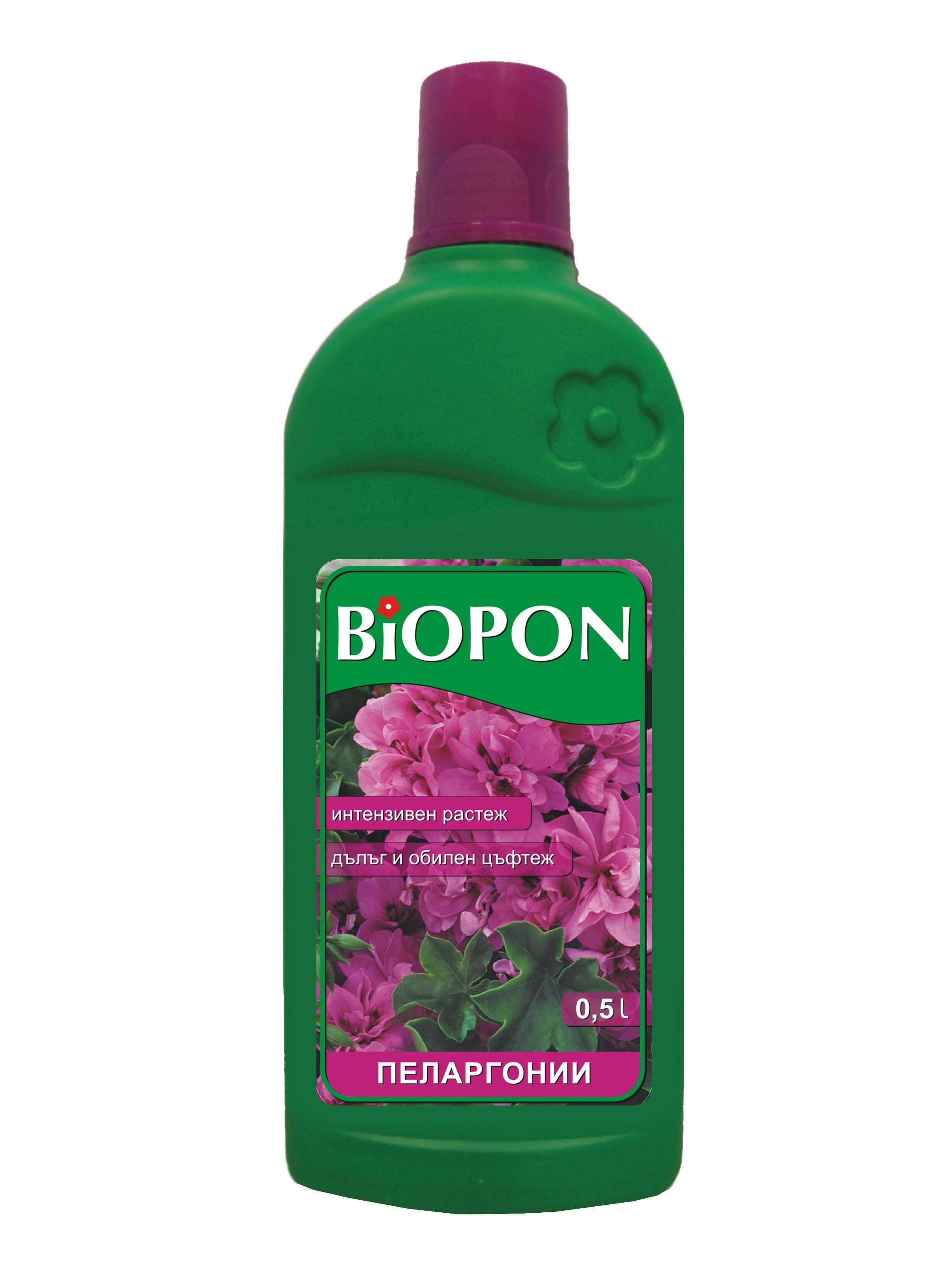 Tечен тор за пеларгонии Biopon 0.5л