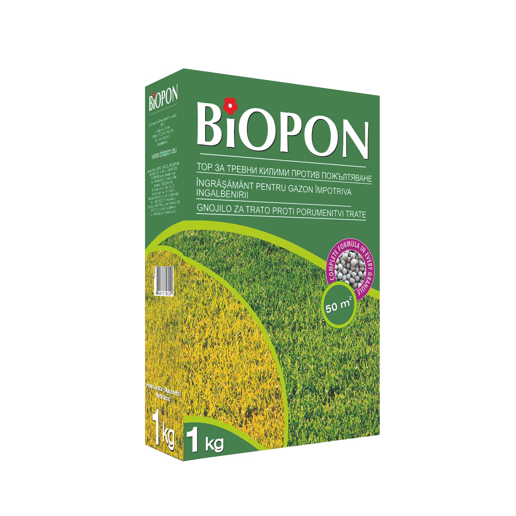 Гранулиран тор против пожълтяване на тревата Biopon 1кг