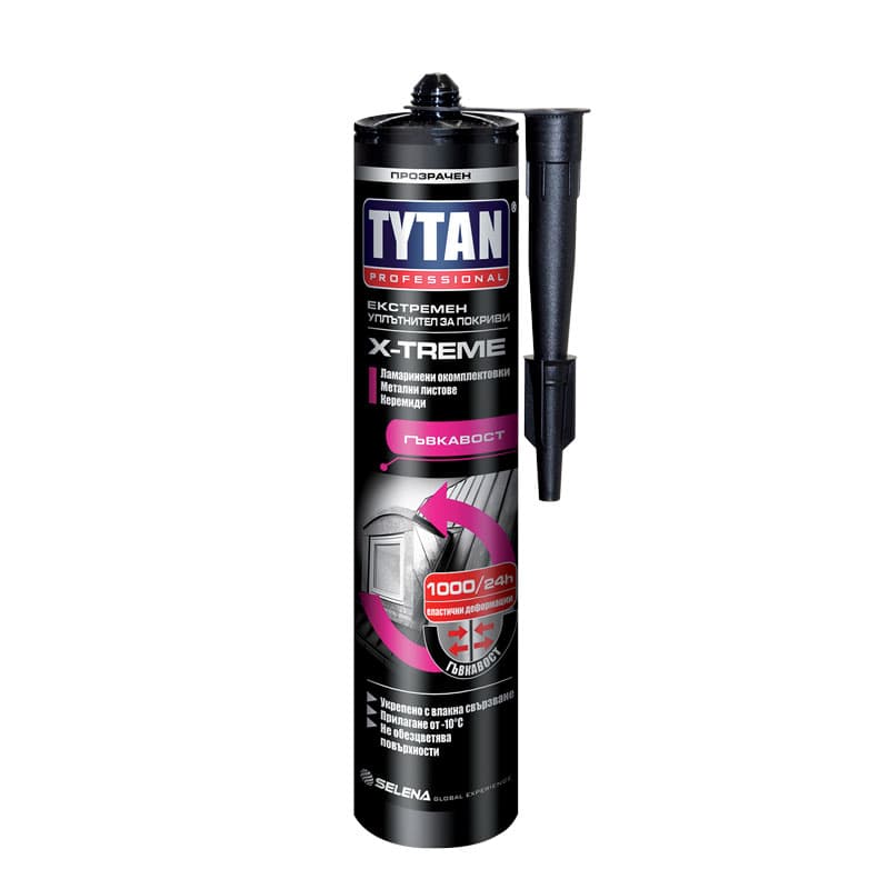Покривен уплътнител с фибри Tytan Professional X-Treme 280мл прозрачен