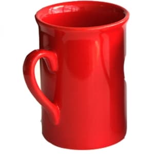 Чаша керамична  с дръжка червена