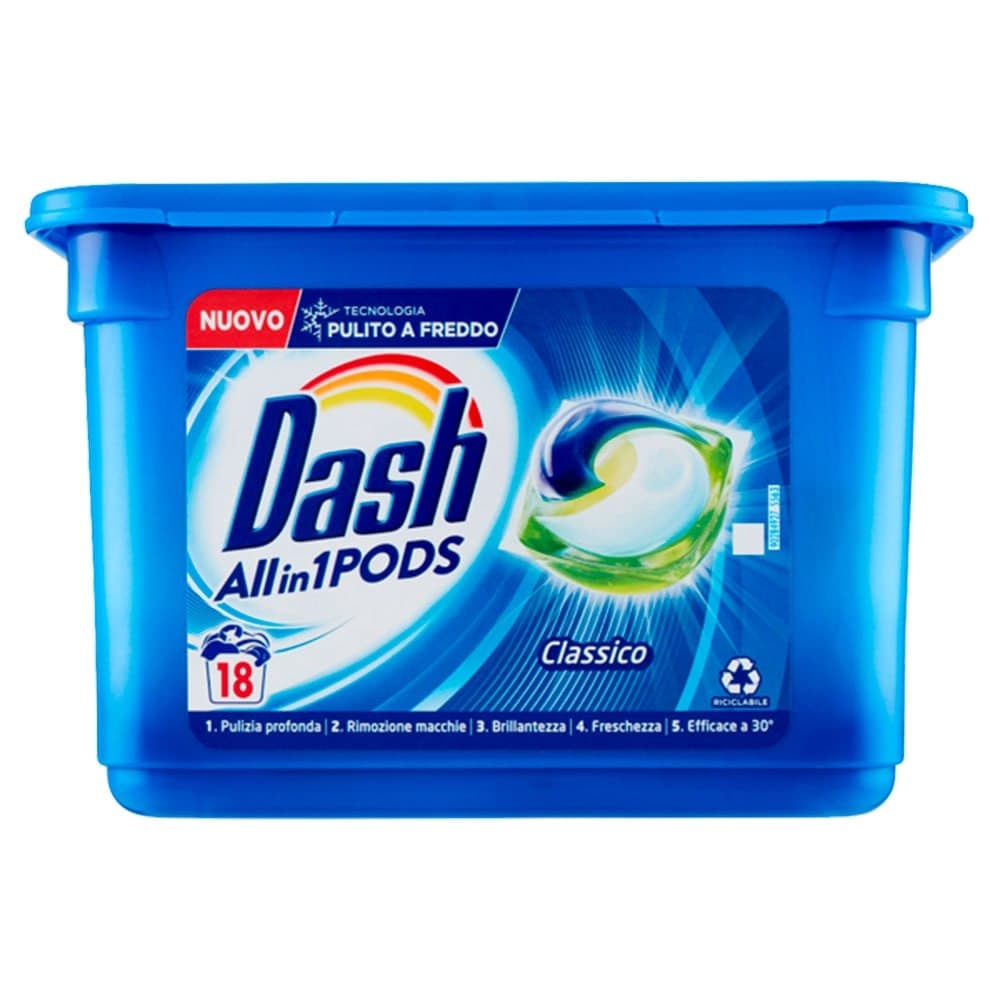 Капсули за пране Dash All in One Classico 18 броя 