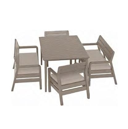 Градински сет Curver Delano 5 части Cappuccino / Sand