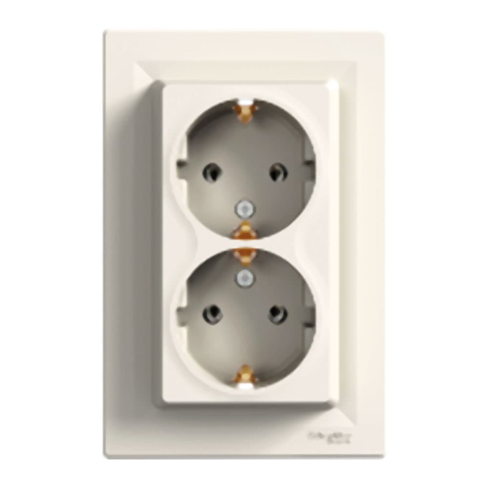 Двоен контакт Schneider Asfora EPH9900123 крем