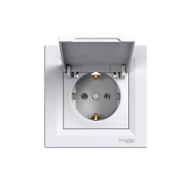 Електрически контакт с капак Schneider Asfora EPH3100121 бял 