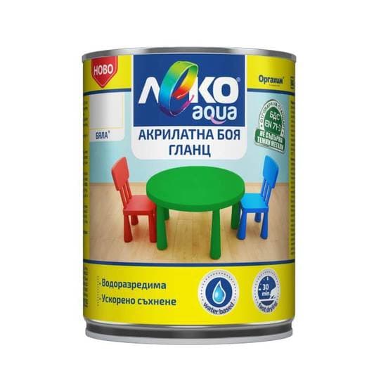 Aкрилатна боя Леко Aqua гланц бяла 2019 / 700мл
