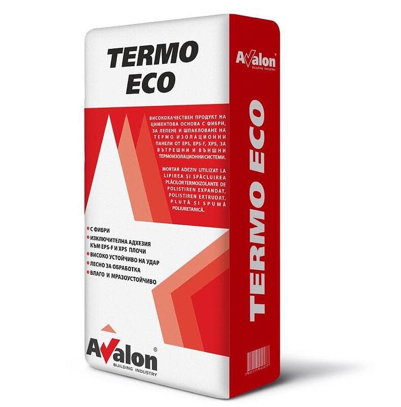 Лепило / шпакловка за топлоизолация с EPS, XPS Termo Eco 25кг
