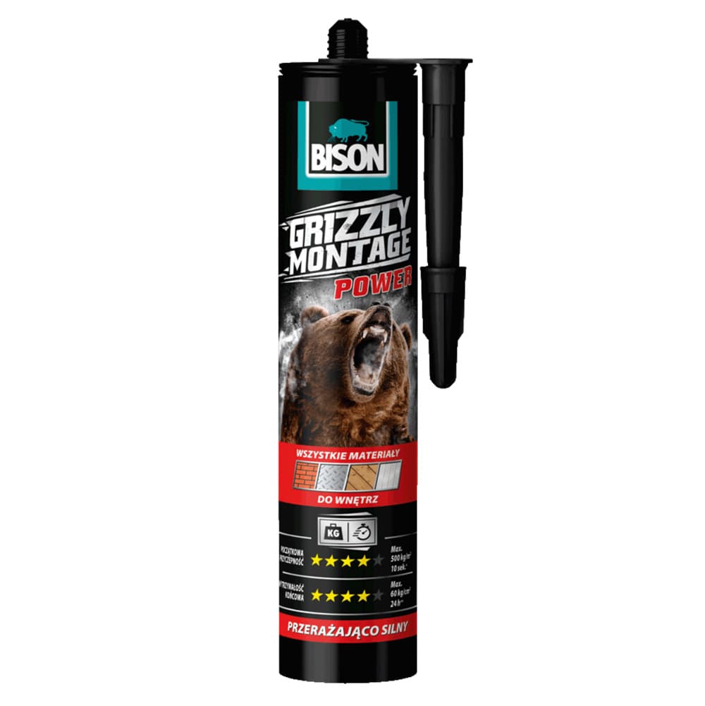 Монтажно лепило Bison Гризли Монтаж Пауър 370г картуш