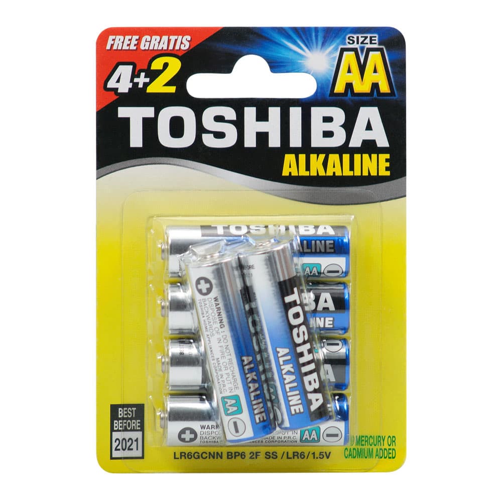Батерии Toshiba LR6 АА 4 + 2 броя