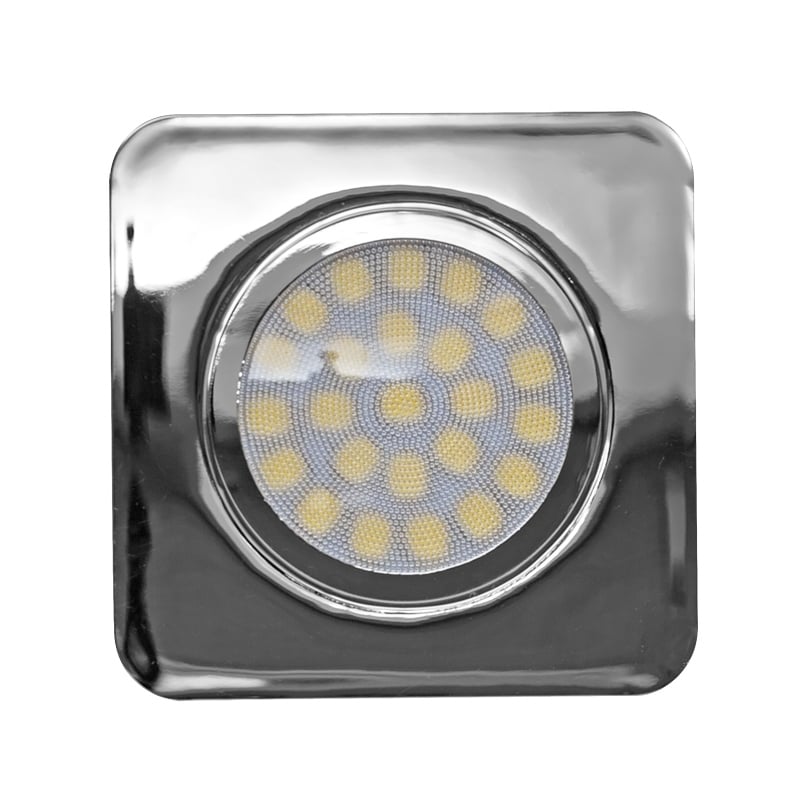 Мебелна LED луничка за вграждане квадрат 3W 4200К хром