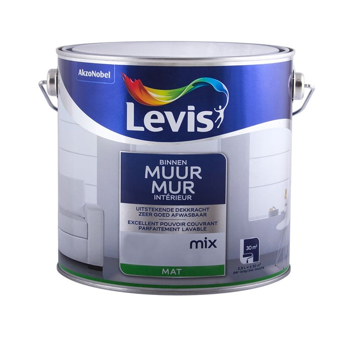 Миещ сe латекс Levis Muur Interieur Mat Mix / База М / 2,5л