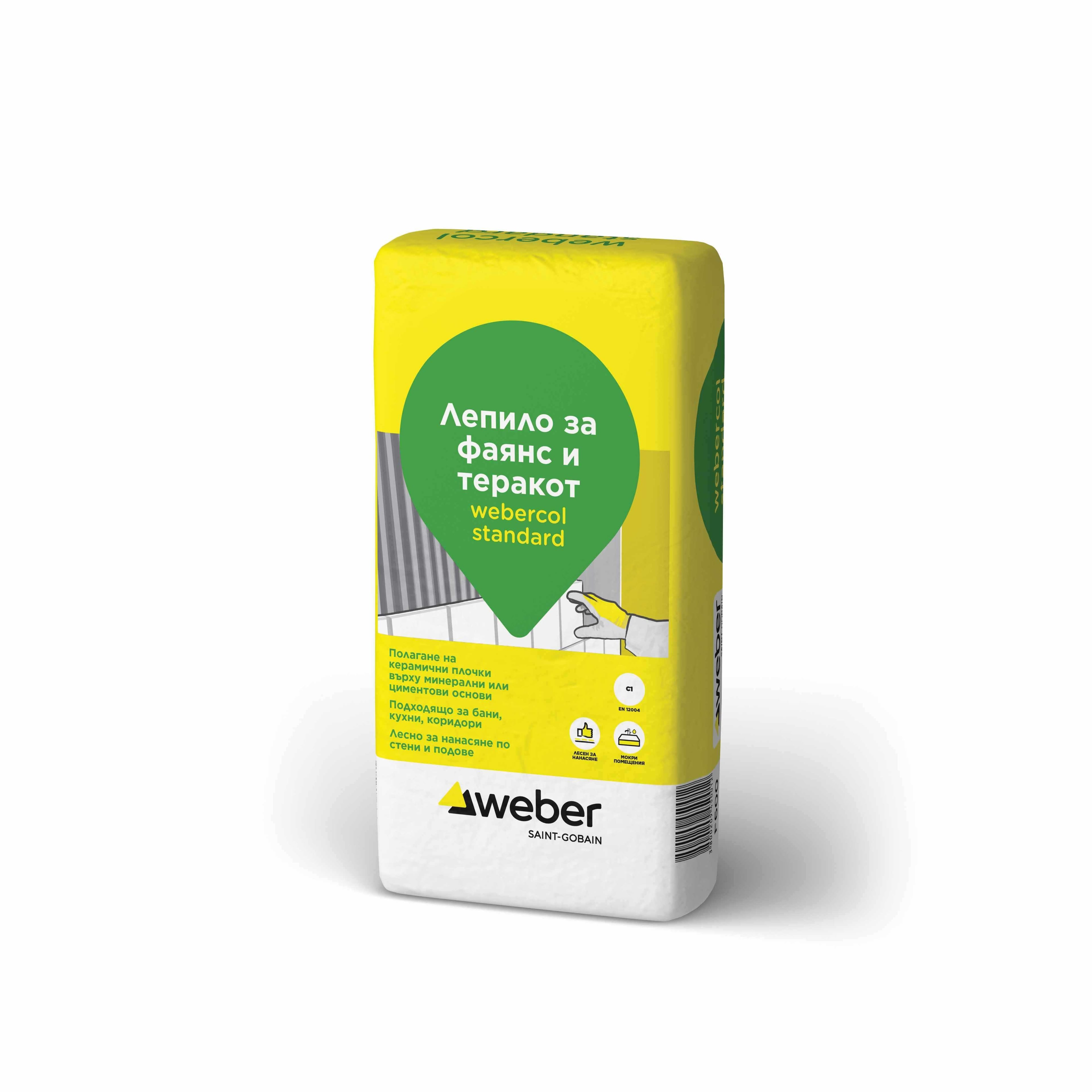 Лепило за фаянс и теракота Webercol Standard 25кг