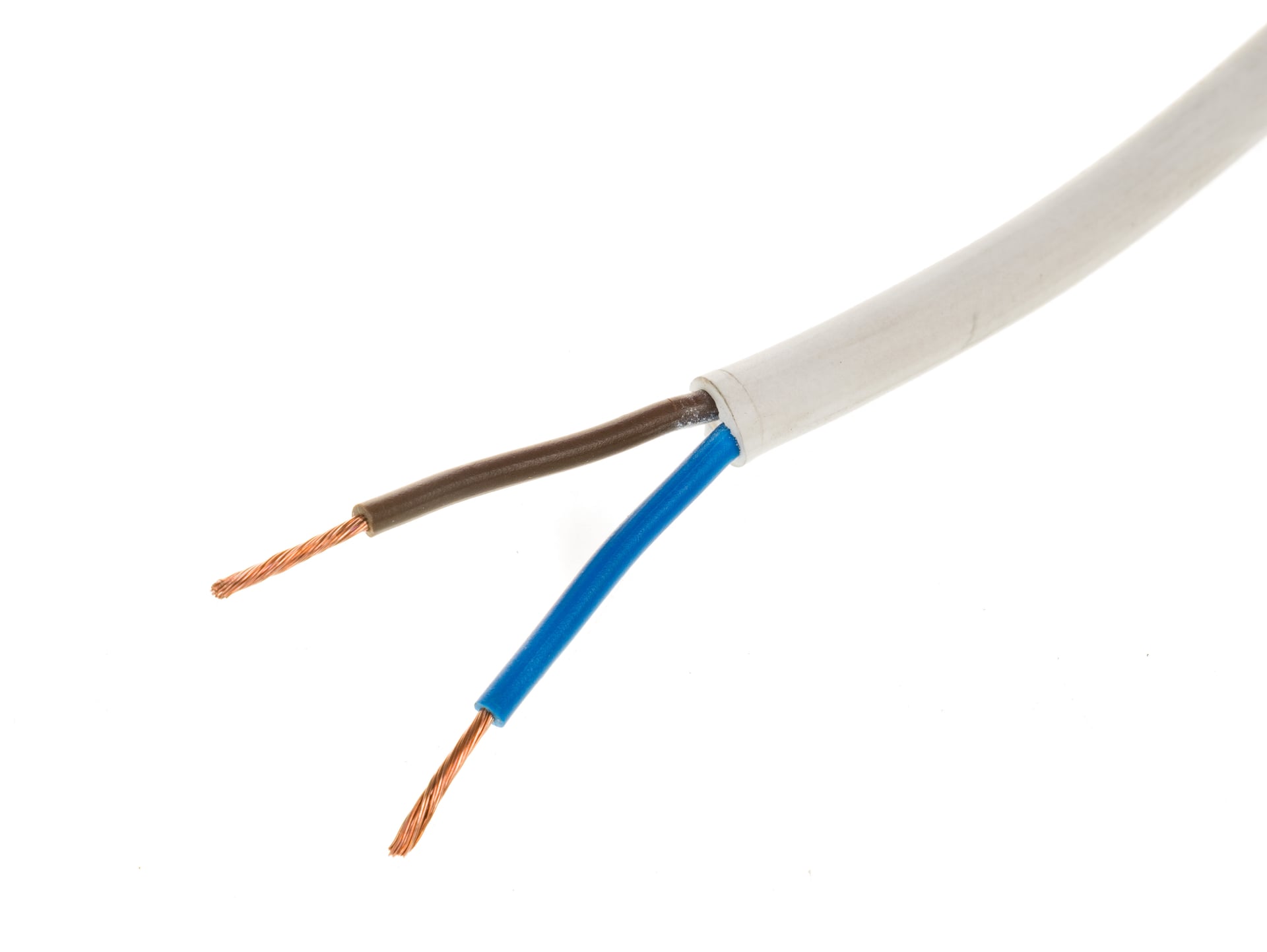 Кабел ШВПС H05VV-F 300/500V 2х1,5м бял