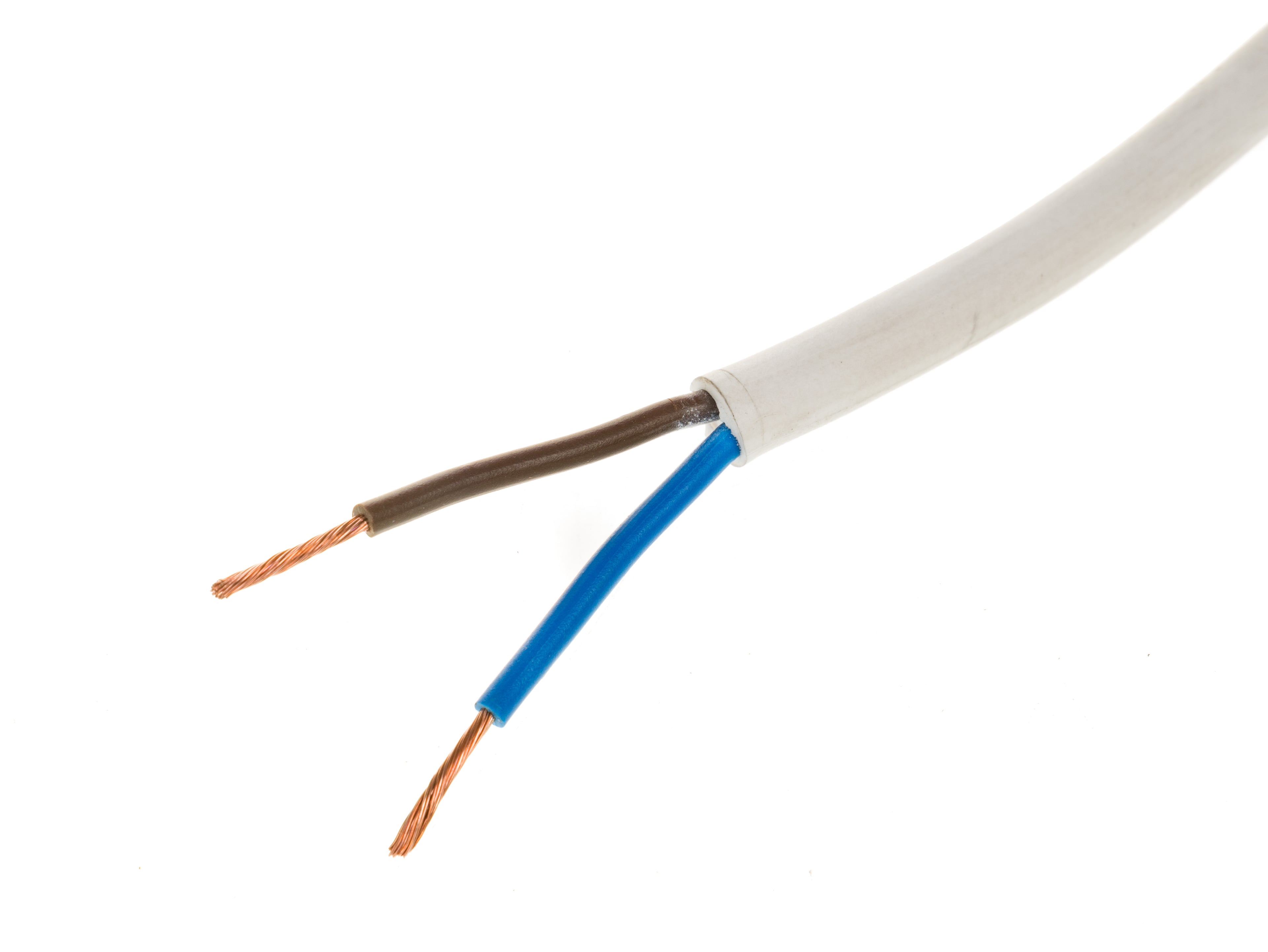 Кабел ШВПС H05VV-F 300/500V 2х1,5м бял