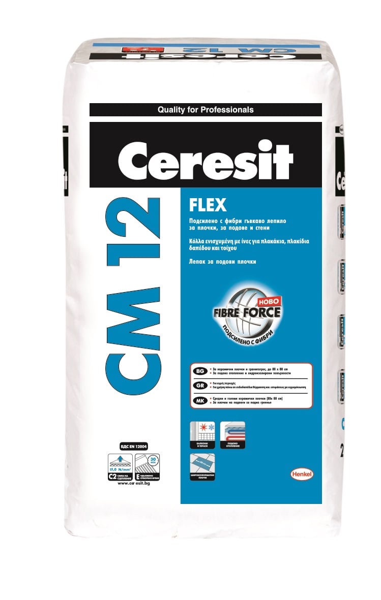 Еластично лепило за плочки Ceresit CM 12 25кг