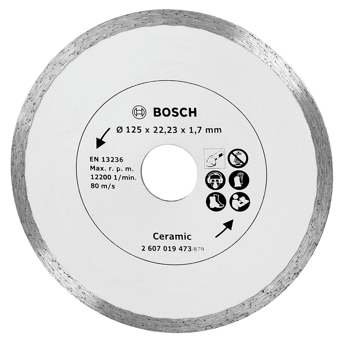 Диамантен диск за рязане на плочки Bosch ø125х22.23мм