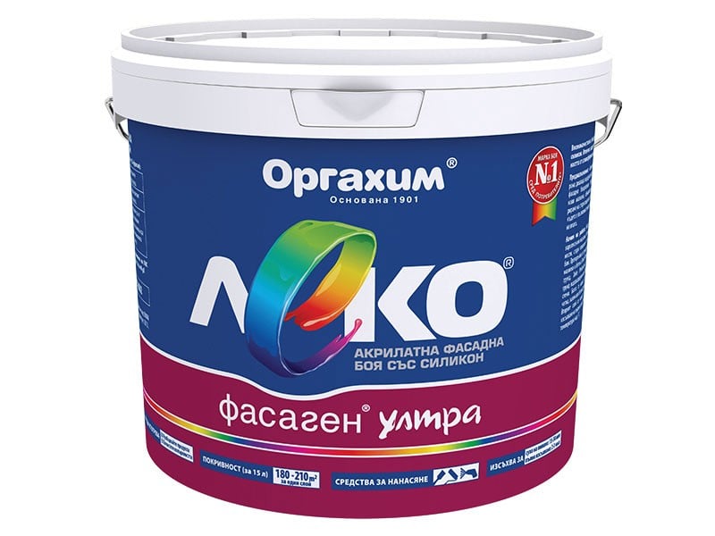 Латекс Леко фасаден ултра бял 15л