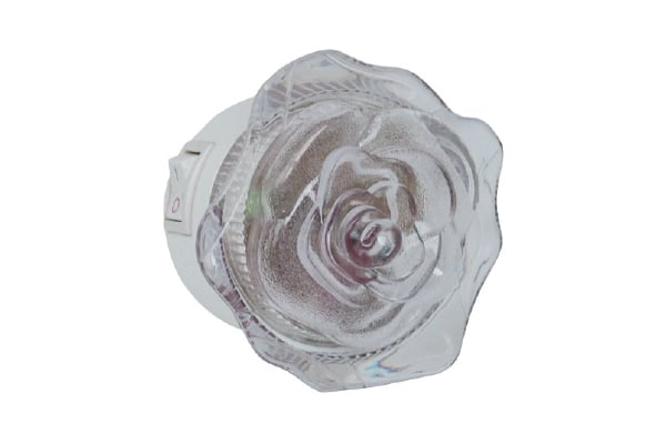 LED нощна лампа Роза бяла 10х10х8см