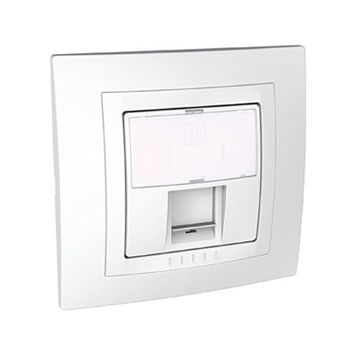 Компютърна розетка CAT 5E RJ45 Schneider Unica Basic MGU10.471.18D бяла 
