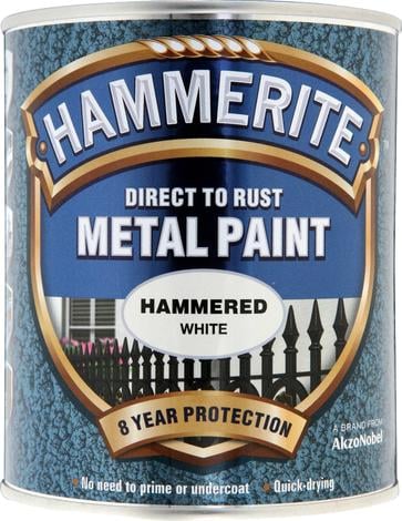Боя за метал Hammerite хамър ефект бял 750мл