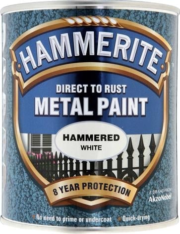 Боя за метал Hammerite хамър ефект бял 750мл