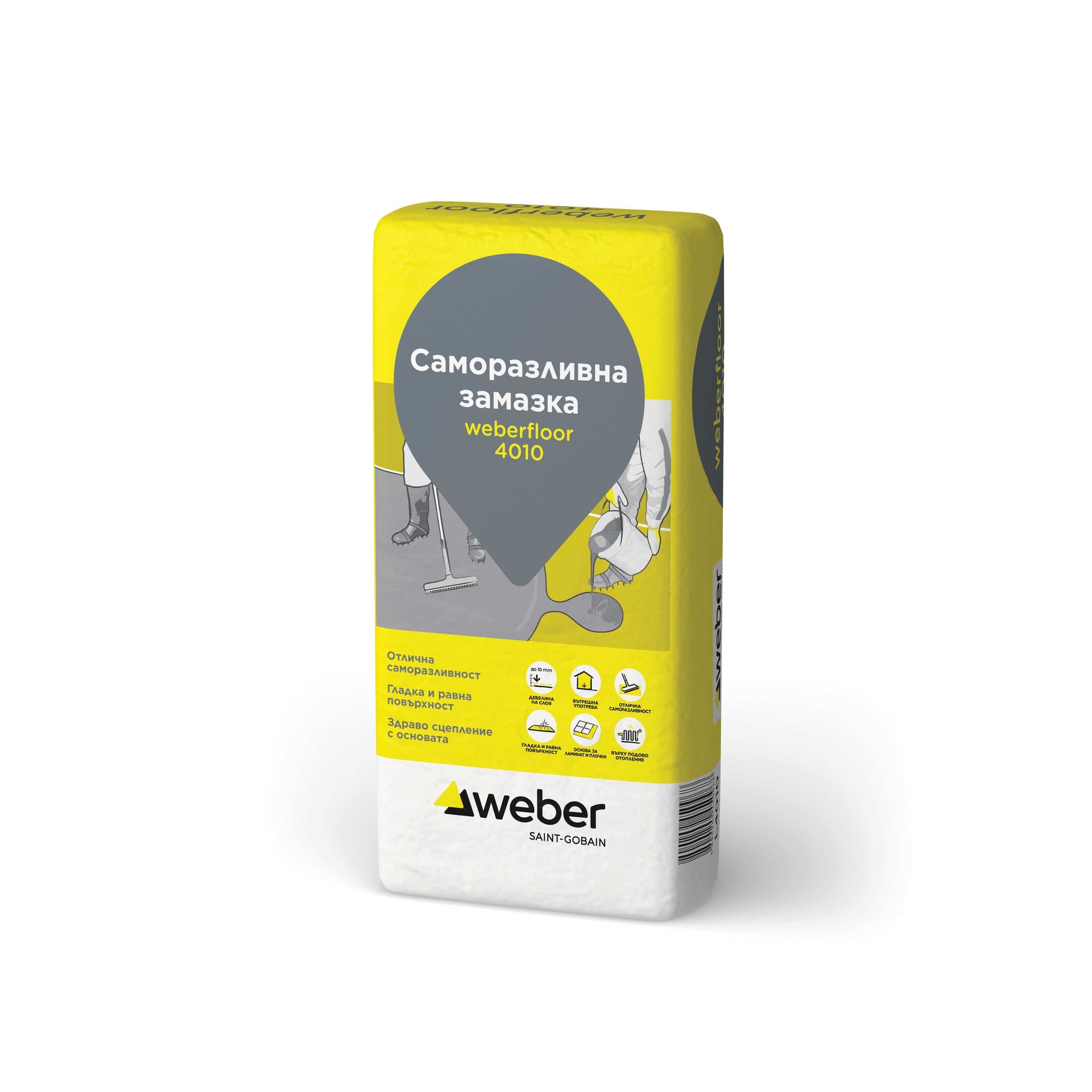 Саморазливна циментова замазка до 10мм Weberfloor 4010 / 25кг