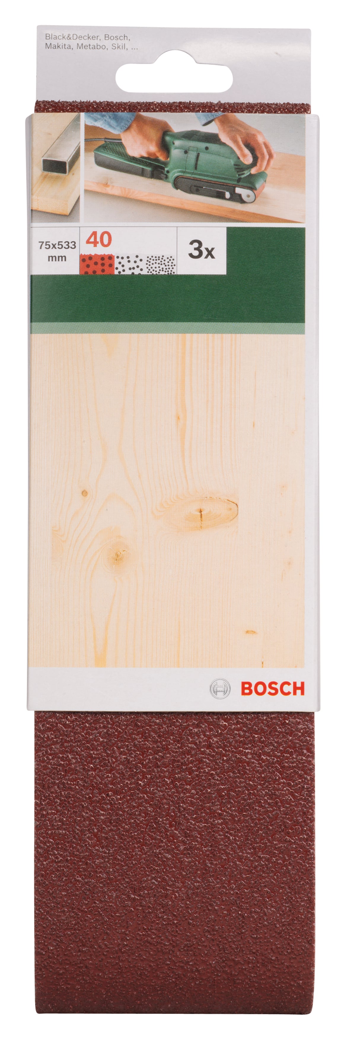 Шкурки за дърво Bosch BS 3 K40 / 75х533мм / 3 броя