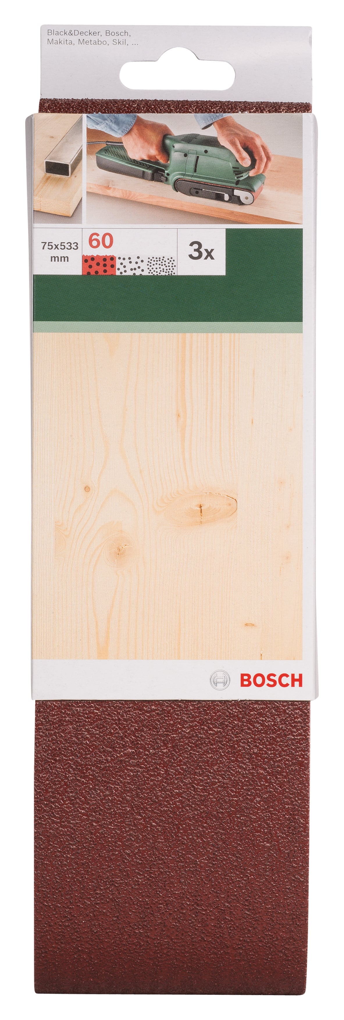 Шкурки за дърво Bosch BS 3 K60 / 75х533мм / 3 броя
