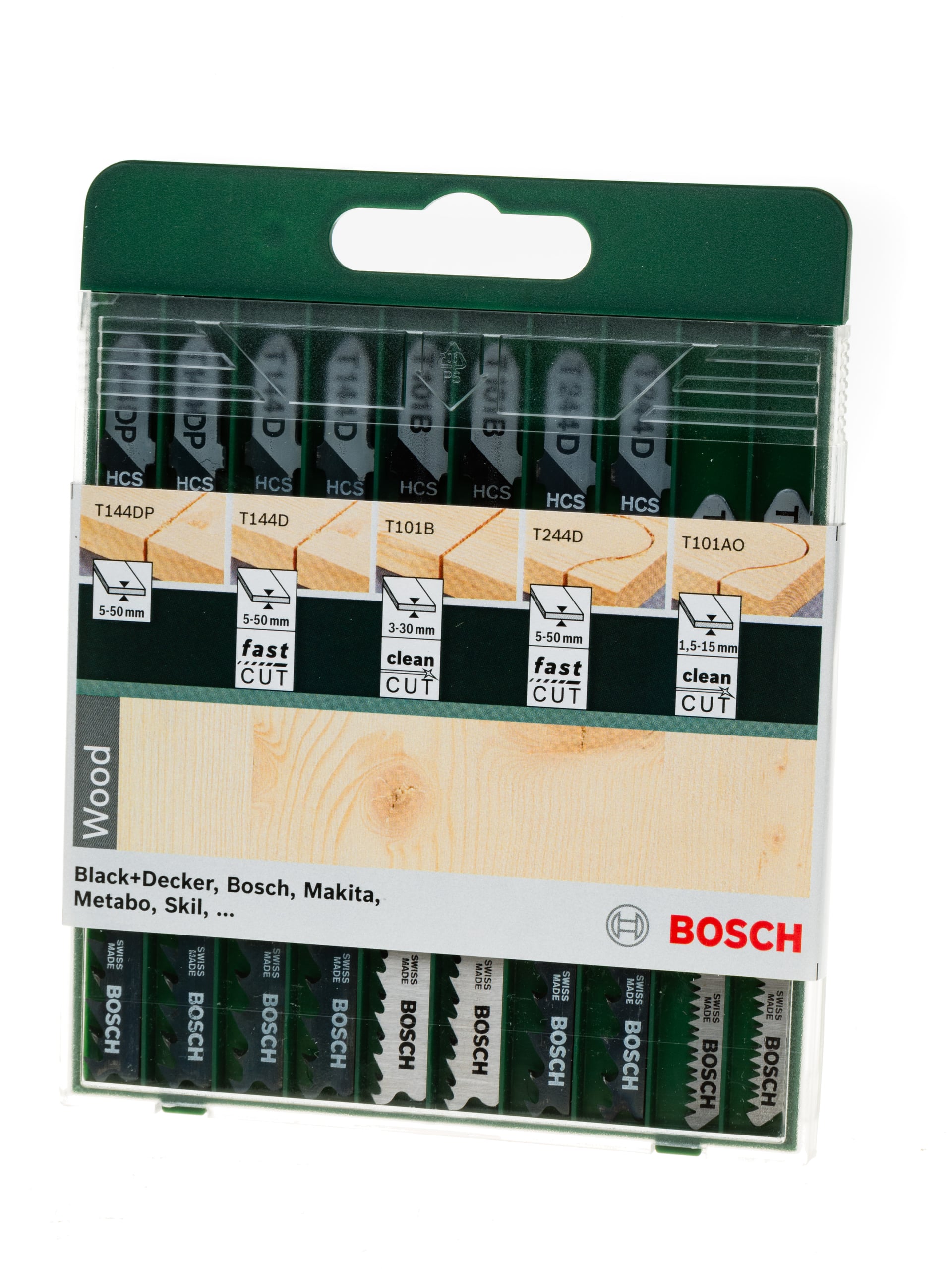 Комплект ножчета за прободен трион за дърво Bosch 10 броя
