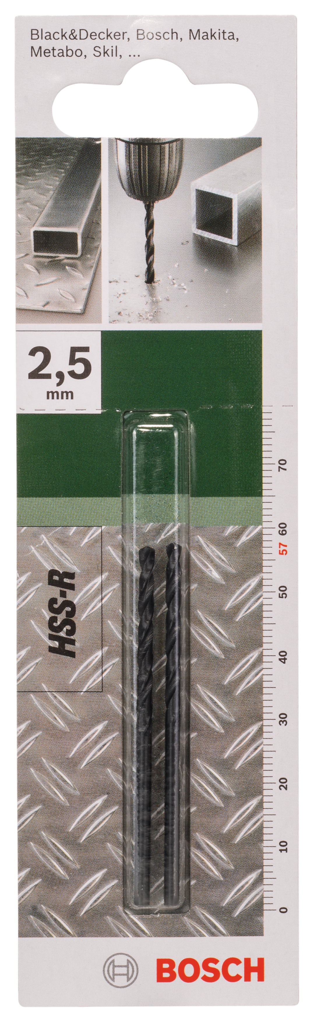 Комплект свредлa Bosch 2 HSS-R ø2.5мм / 2 броя
