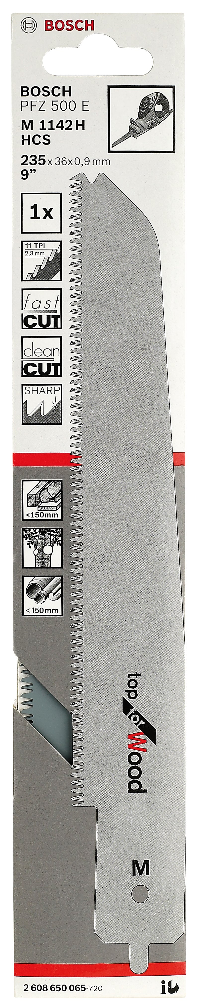 Нож за саблен трион за дърво Bosch FZ1 M1142H HCS 235мм