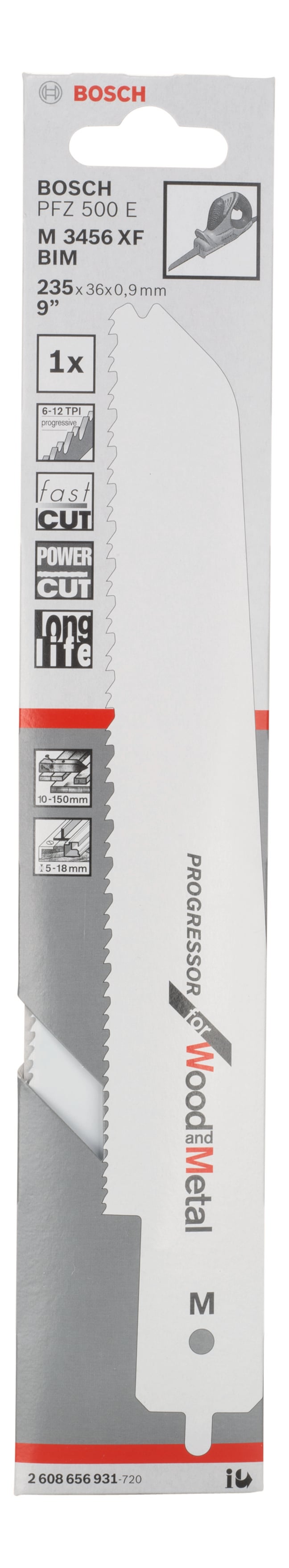 Нож за саблен трион за метал и дърво Bosch FZ1 M3456XF BIM 