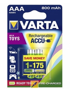 Презареждащи батерии Varta NiMh Accu 800 mAh AAA LL R2U 2 броя