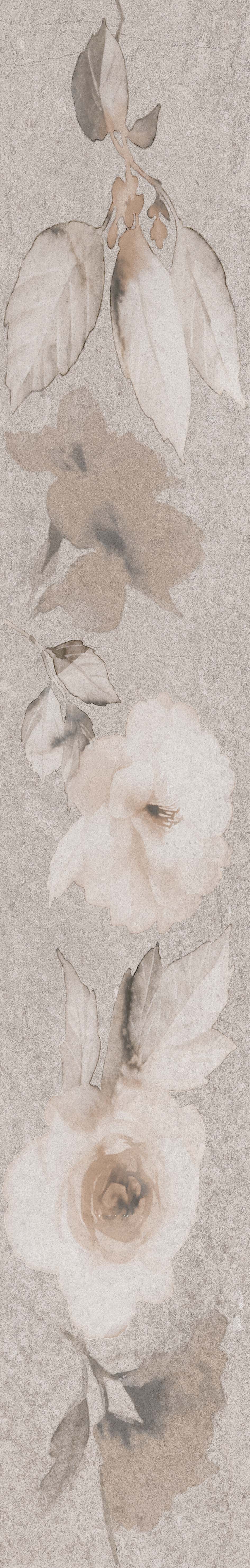 Стенна декорация фриз IJ Калисто цветя 80 x 500мм сива