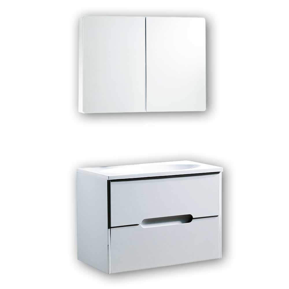 Комплект PVC шкаф за баня с умивалник и огледален шкаф Inter Ceramic 8246W8245