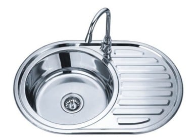 Умивалник за кухня Алпака D7750PFL ляв 77x50x18см