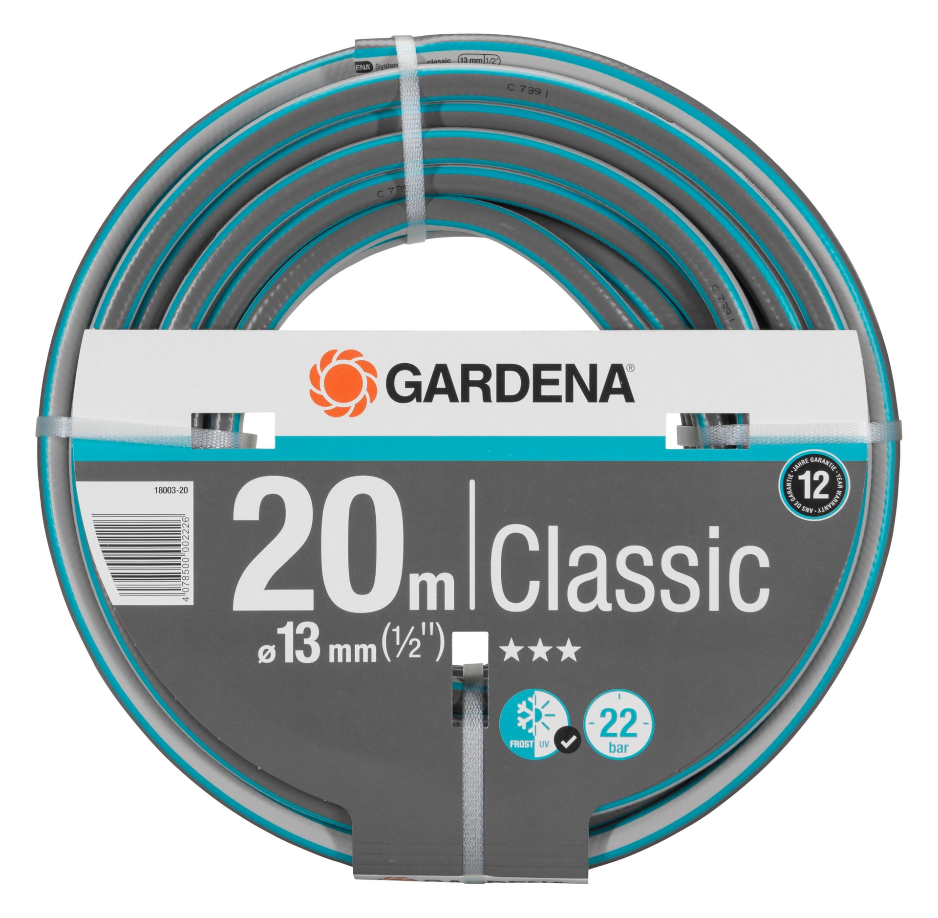 Градински маркуч Gardena Classic 18003-20 / 1/2" / 20м / 22 бара
