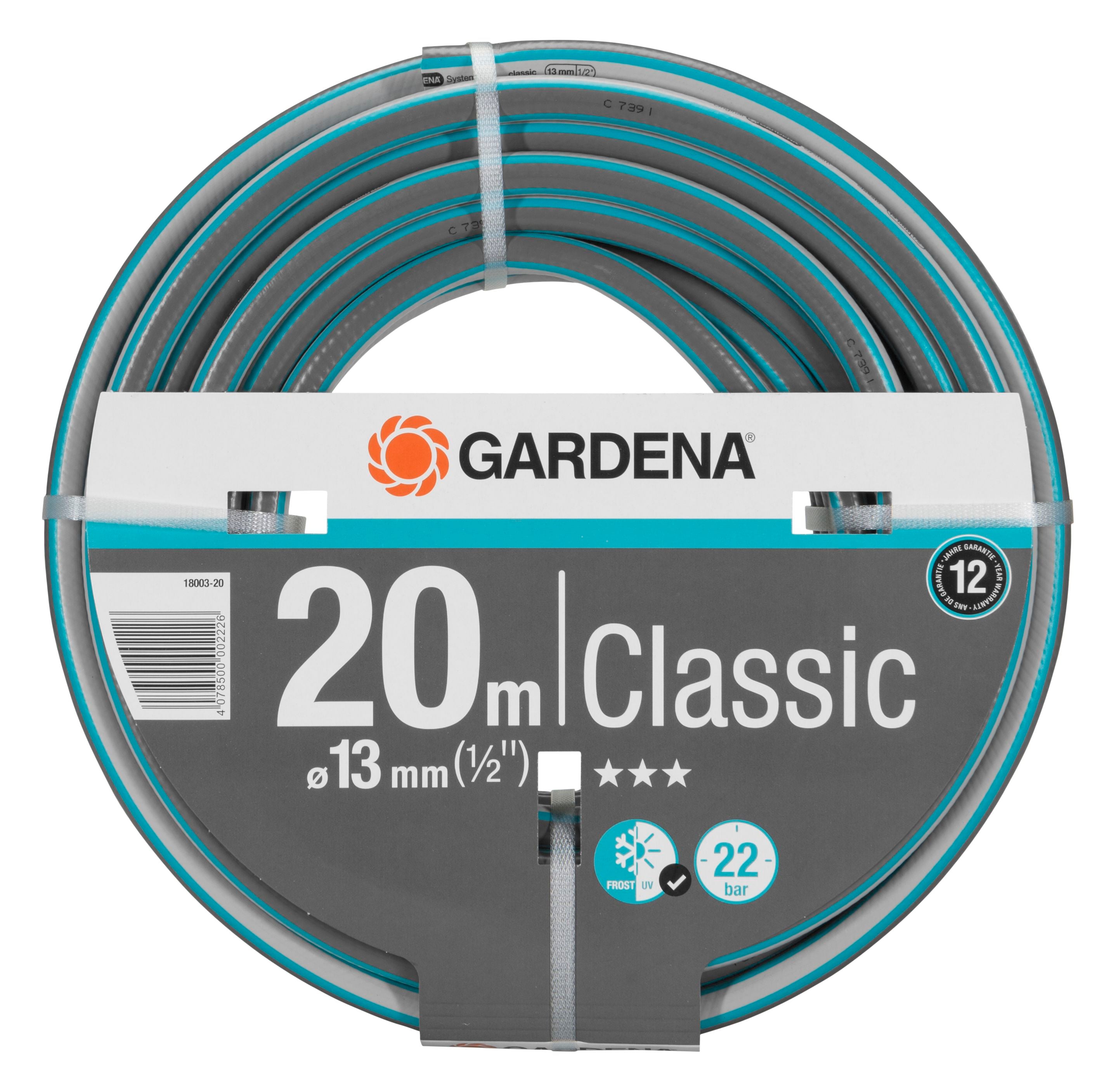 Градински маркуч Gardena Classic 18003-20 / 1/2" / 20м / 22 бара