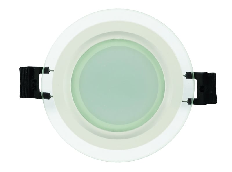 LED стъклен панел за вграждане кръг 6W 2700K 