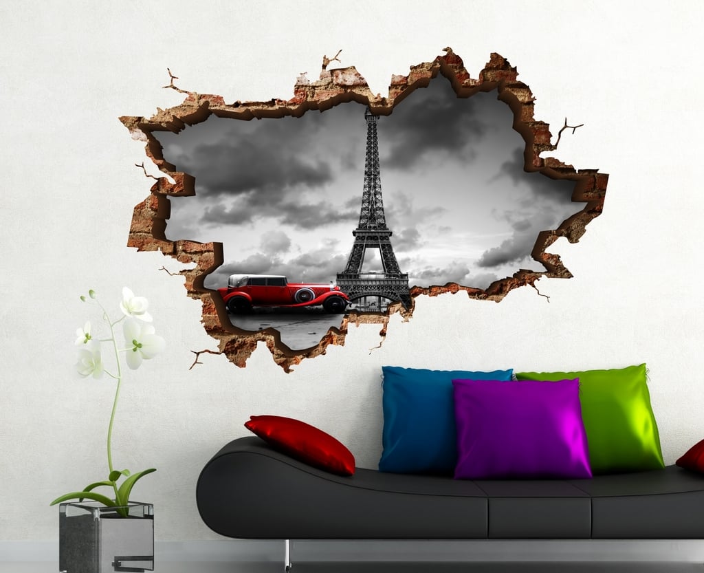 Стикер 3D Wall TDS-1018 Айфелова кула 70x45 см