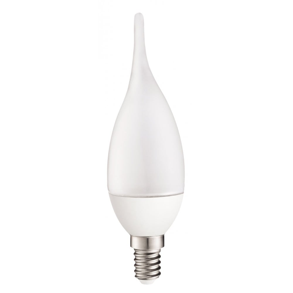 LED крушка Lightex Plastic WW B35 E14 5W 3000K матирана с извит връх
