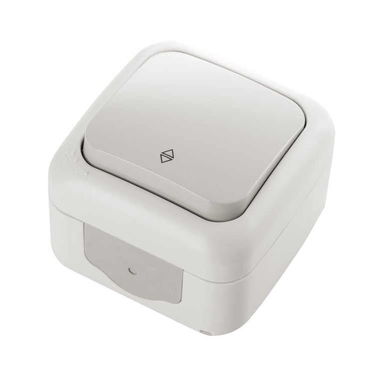 Девиаторен ключ за открит монтаж Палмие Viko by Panasonic IP54 сив 