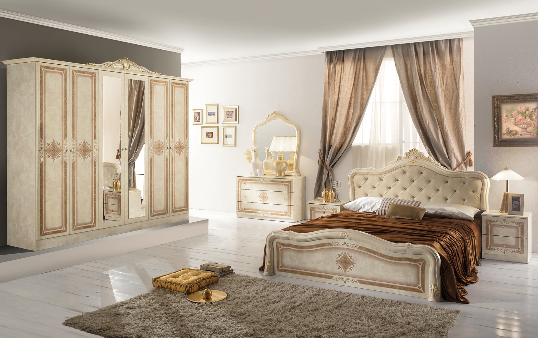 Спален комплект Luisa Beige 160/200