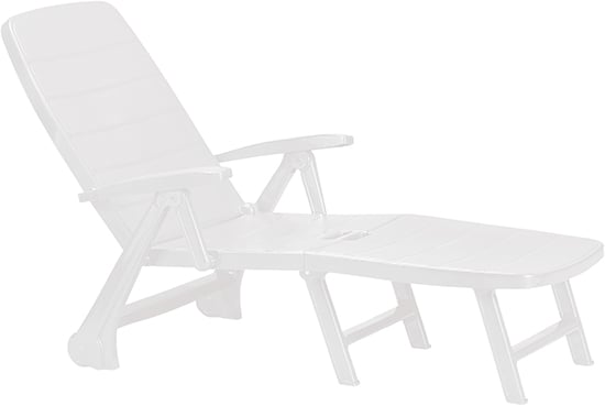 Пластмасов шезлонг Roma White 190x73x37см