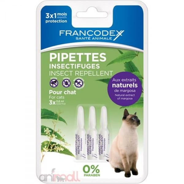 Противопаразитни пипети за котки над 2 кг Francodex / 4 броя 